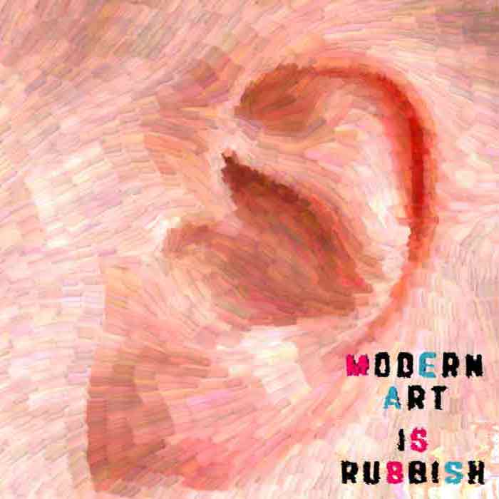 Painted Ear in the style of Van Gogh for a logo for Modern Art is Rubbish