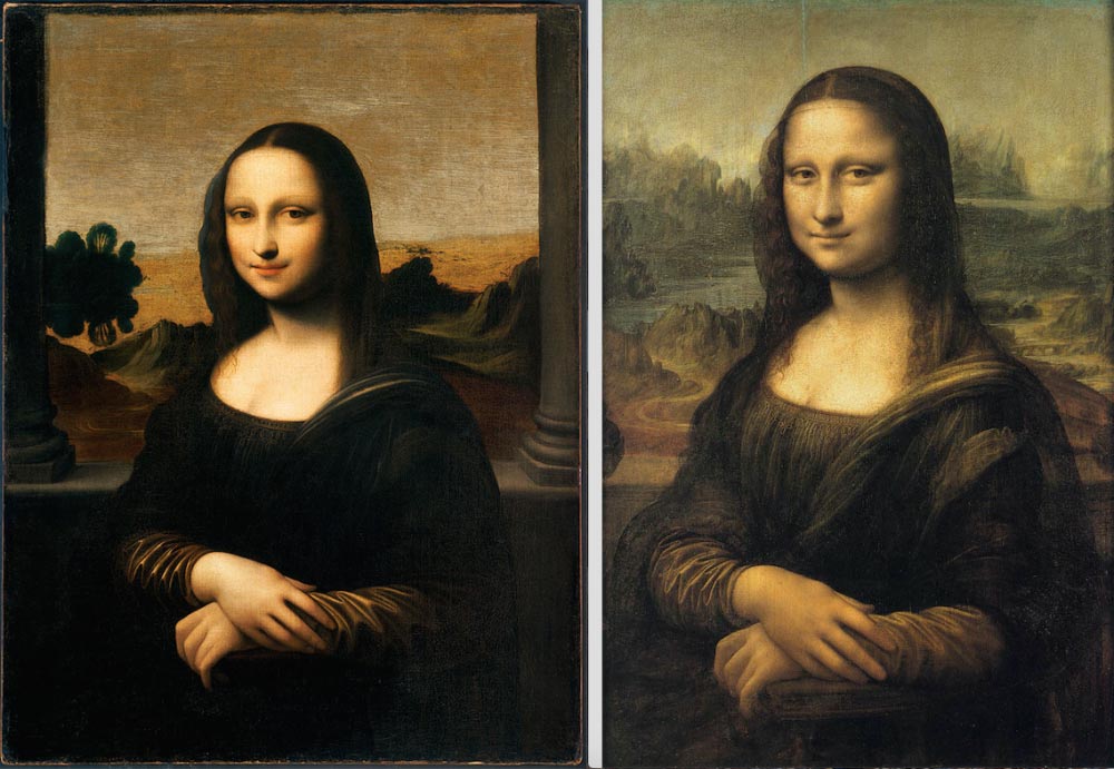 Isleworth Mona Lisa next to the Louvre version